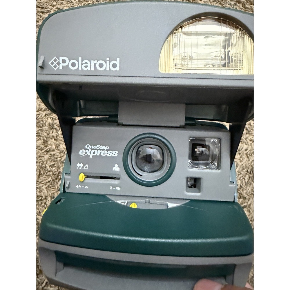 Polaroid OneStep Express Green Vintage Instant Camera Untested